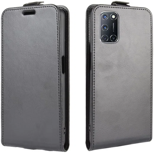 Oppo A52/A72 Flip Hoesje Verticaal Zwart afbeelding 1