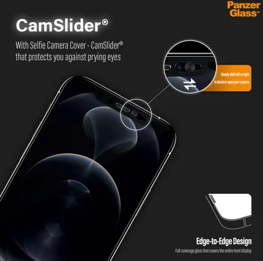 PanzerGlass Privacy Camslider CF Glass Apple iPhone 12 / 12 Pro afbeelding 5