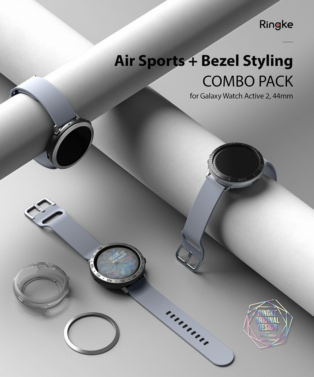 Ringke Air Sports Bezel Styling Watch Active 2 44MM Combo Pack Clear afbeelding 10