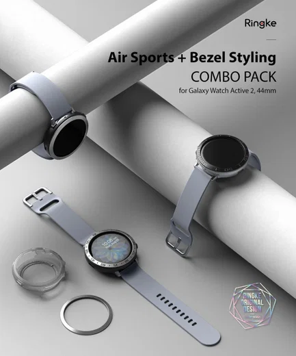 Ringke Air Sports Bezel Styling Watch Active 2 44MM Combo Pack Clear afbeelding 10