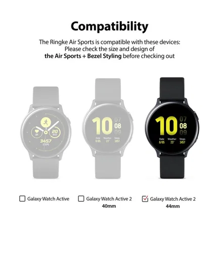 Ringke Air Sports Bezel Styling Watch Active 2 44MM Combo Pack Clear afbeelding 12