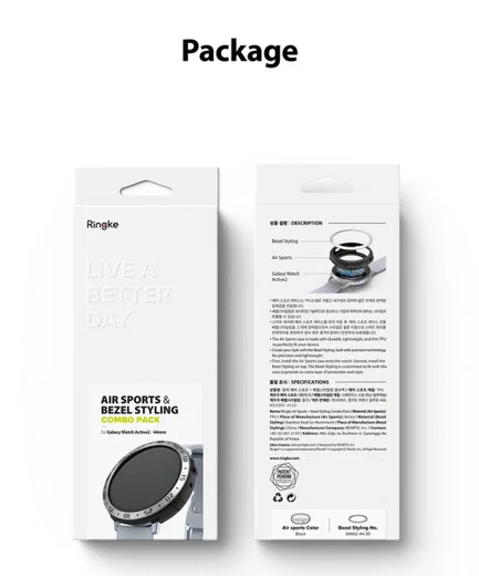Ringke Air Sports Bezel Styling Watch Active 2 44MM Combo Pack Clear afbeelding 14