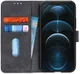 KHAZNEH Apple iPhone 12 Pro Max Hoesje Retro Wallet Book Case Zwart afbeelding 1