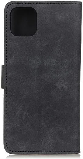 KHAZNEH Apple iPhone 12 Pro Max Hoesje Retro Wallet Book Case Zwart afbeelding 4
