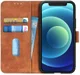 Apple iPhone 12 Mini Hoesje Retro Wallet Book Case Bruin afbeelding 1