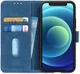 Apple iPhone 12 Mini Hoesje Retro Wallet Book Case Blauw afbeelding 1