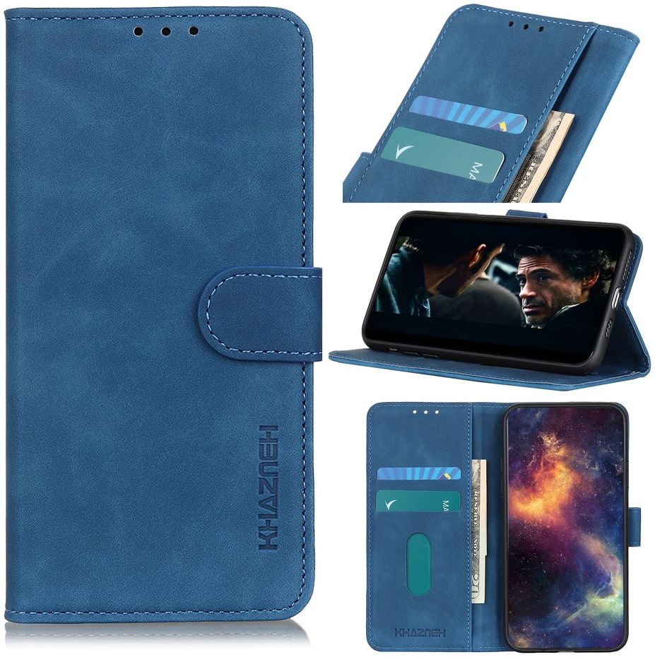 Apple iPhone 12 Mini Hoesje Retro Wallet Book Case Blauw afbeelding 10