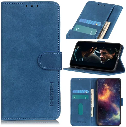 Apple iPhone 12 Mini Hoesje Retro Wallet Book Case Blauw afbeelding 10