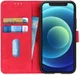 Apple iPhone 12 Mini Hoesje Retro Wallet Book Case Rood afbeelding 1