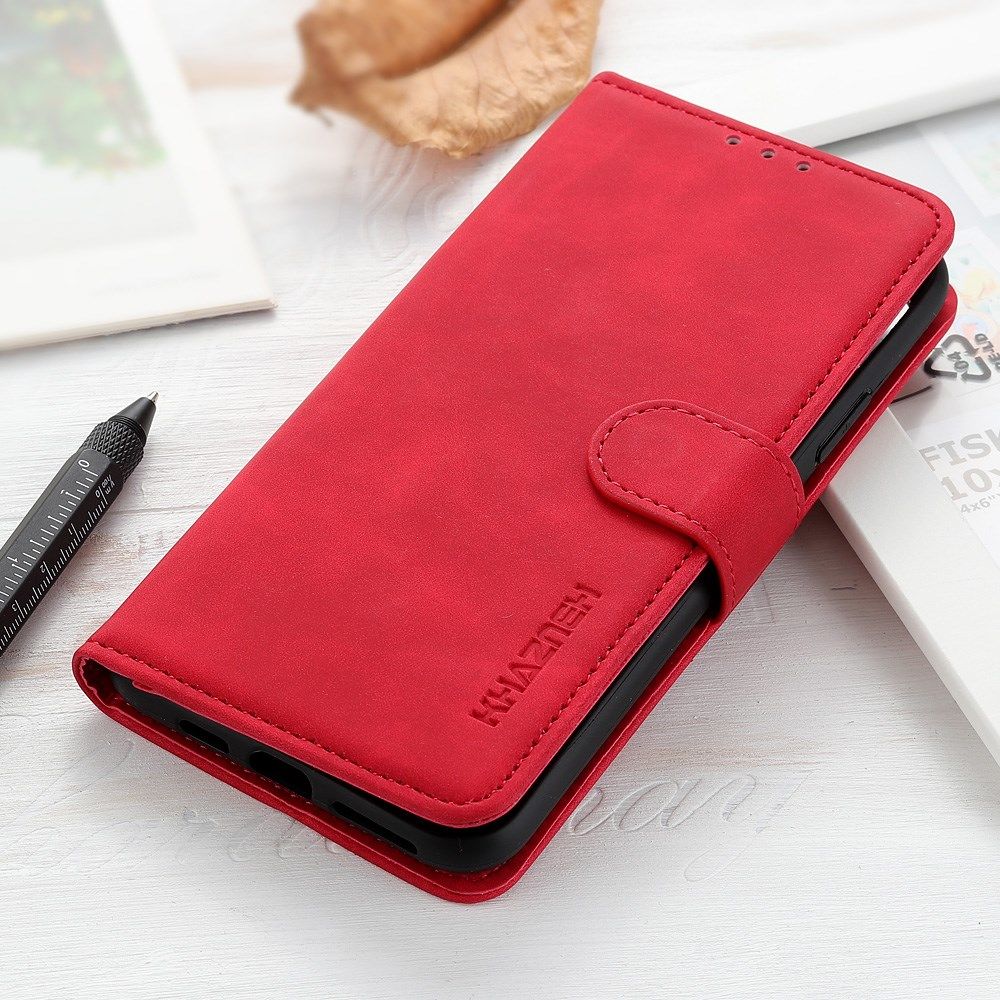 Apple iPhone 12 Mini Hoesje Retro Wallet Book Case Rood afbeelding 2