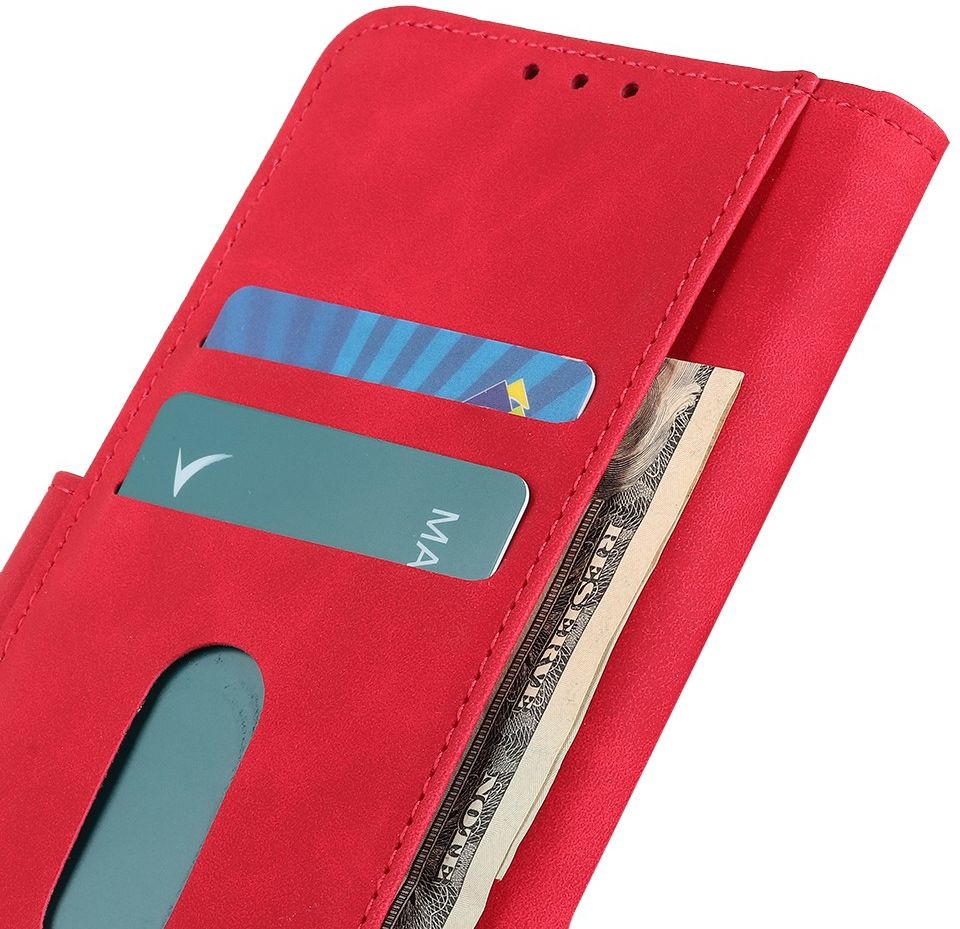 Apple iPhone 12 Mini Hoesje Retro Wallet Book Case Rood afbeelding 7