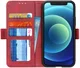 Apple iPhone 12 Mini Hoesje Portemonnee Book Case Rood afbeelding 1