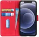 KHAZNEH Apple iPhone 12 / 12 Pro Hoesje Retro Wallet Book Case Rood afbeelding 1