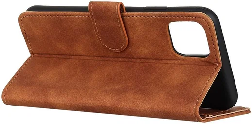 KHAZNEH Apple iPhone 12 / 12 Pro Hoesje Retro Wallet Book Case Bruin afbeelding 4