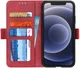 Apple iPhone 12 / 12 Pro Hoesje Portemonnee Book Case Rood afbeelding 1