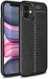 Apple iPhone 12 Mini Hoesje TPU met Kunstleren Coating Zwart afbeelding 1