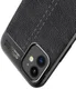 Apple iPhone 12 Mini Hoesje TPU met Kunstleren Coating Zwart afbeelding 2