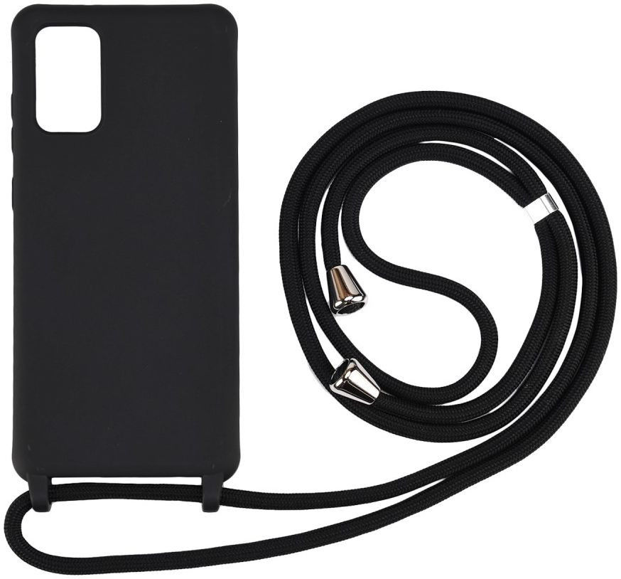 Samsung Galaxy S20 Hoesje Back Cover Flexibel TPU met Koord Zwart afbeelding 4