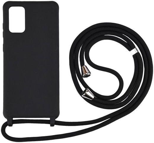 Samsung Galaxy S20 Hoesje Back Cover Flexibel TPU met Koord Zwart afbeelding 4