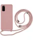 Samsung Galaxy S20 Hoesje Back Cover Flexibel TPU met Koord Roze afbeelding 1
