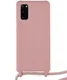 Samsung Galaxy S20 Hoesje Back Cover Flexibel TPU met Koord Roze afbeelding 2