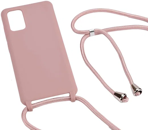 Samsung Galaxy S20 Hoesje Back Cover Flexibel TPU met Koord Roze afbeelding 3