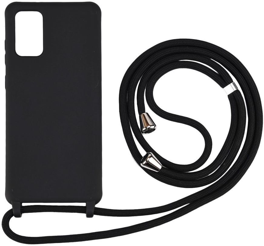 Samsung Galaxy S20 Plus Hoesje Back Cover Flexibel TPU met Koord Zwart afbeelding 4