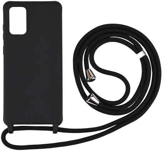 Samsung Galaxy S20 Plus Hoesje Back Cover Flexibel TPU met Koord Zwart afbeelding 4