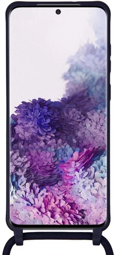 Samsung Galaxy S20 Plus Hoesje Back Cover Flexibel TPU met Koord Zwart afbeelding 3