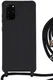 Samsung Galaxy S20 Plus Hoesje Back Cover Flexibel TPU met Koord Zwart afbeelding 2