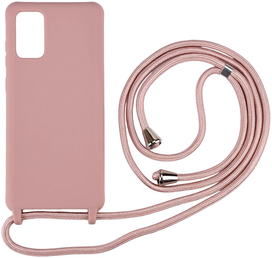 Samsung Galaxy S20 Plus Hoesje Back Cover Flexibel TPU met Koord Roze afbeelding 3