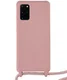 Samsung Galaxy S20 Plus Hoesje Back Cover Flexibel TPU met Koord Roze afbeelding 2