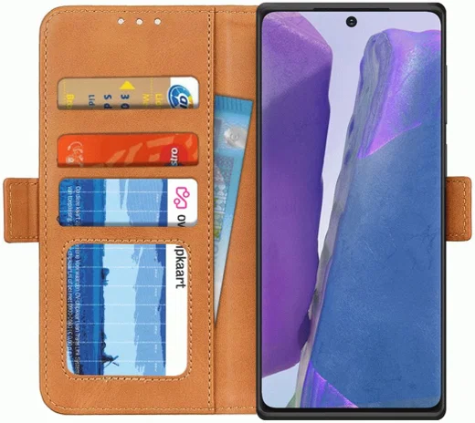Samsung Galaxy Note 20 Hoesje Portemonnee Bruin afbeelding 1