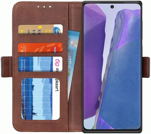 Samsung Galaxy Note 20 Hoesje Portemonnee Donker Bruin afbeelding 1