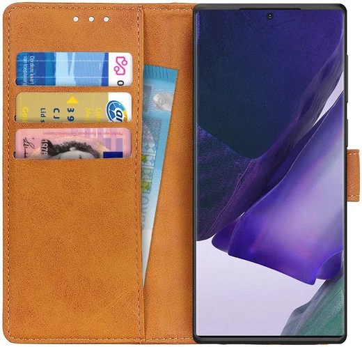 Samsung Galaxy Note 20 Ultra Hoesje Portemonnee Kunstleder Bruin afbeelding 1