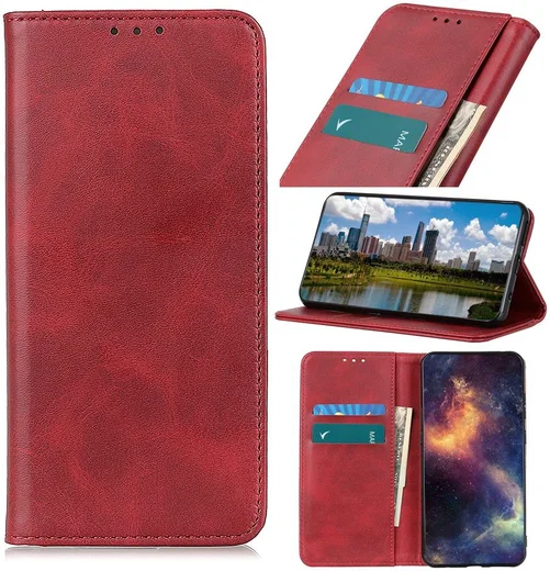 Samsung Galaxy Note 20 Ultra Hoesje Portemonnee Splitleer Rood afbeelding 2