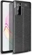 Samsung Galaxy Note 20 Litchi Hoesje TPU Met Leren Textuur Zwart afbeelding 1