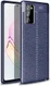 Samsung Galaxy Note 20 Litchi Hoesje TPU Leren Textuur Donker Blauw afbeelding 1