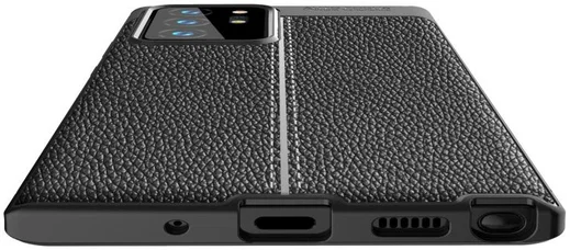 Samsung Galaxy Note 20 Ultra Litchi Hoesje TPU Met Leren Textuur Zwart afbeelding 9