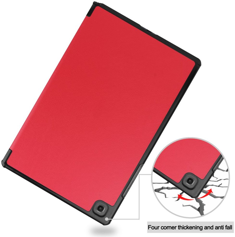 Samsung Galaxy Tab A7 (2020 / 2022) Hoes Tri-fold Book Case Rood afbeelding 7
