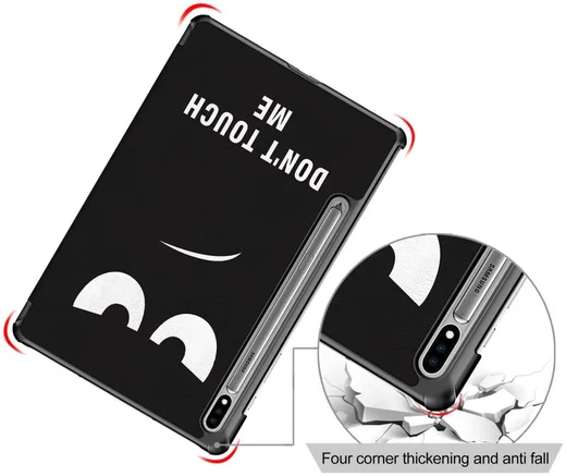 Samsung Galaxy Tab S7 Hoesje Tri-Fold Book Case Don't Touch Me Print afbeelding 10
