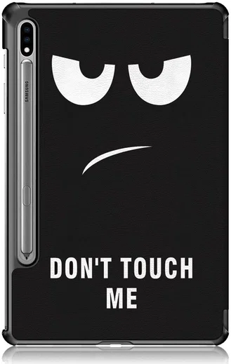 Samsung Galaxy Tab S7 Hoesje Tri-Fold Book Case Don't Touch Me Print afbeelding 4