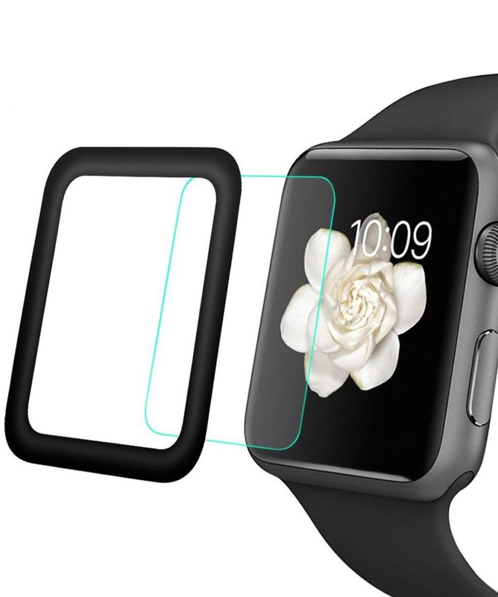 Apple Watch 38MM 2-in-1 Screenprotector 3D Volledig Dekkend Zwart afbeelding 2
