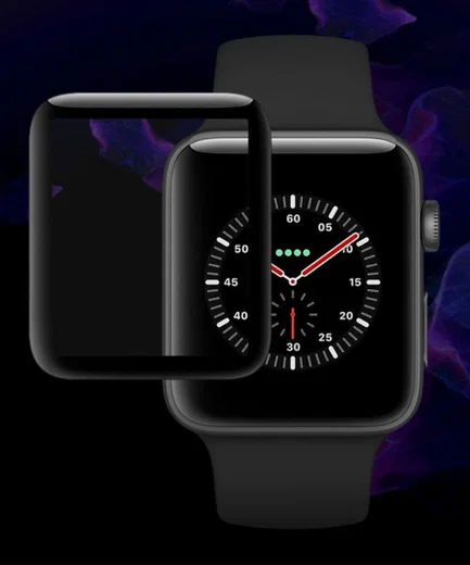 IMAK 3D Curved Apple Watch 42MM Screenprotector Tempered Glass Zwart afbeelding 2