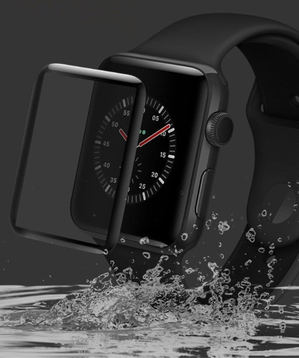 IMAK 3D Curved Apple Watch 42MM Screenprotector Tempered Glass Zwart afbeelding 3
