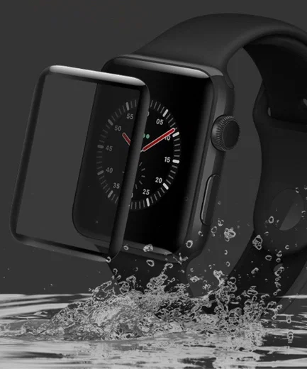 IMAK 3D Curved Apple Watch 42MM Screenprotector Tempered Glass Zwart afbeelding 3