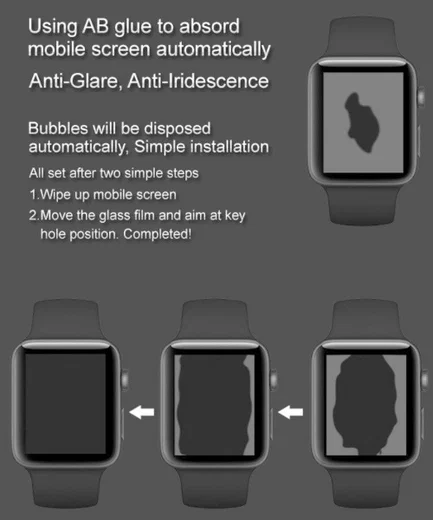 IMAK 3D Curved Apple Watch 42MM Screenprotector Tempered Glass Zwart afbeelding 7