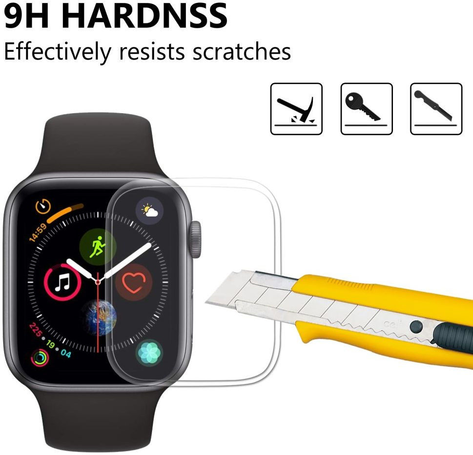 Apple Watch 4/5/6/SE Screenprotector - Full Cover - Tempered Glass - Transparant afbeelding 4