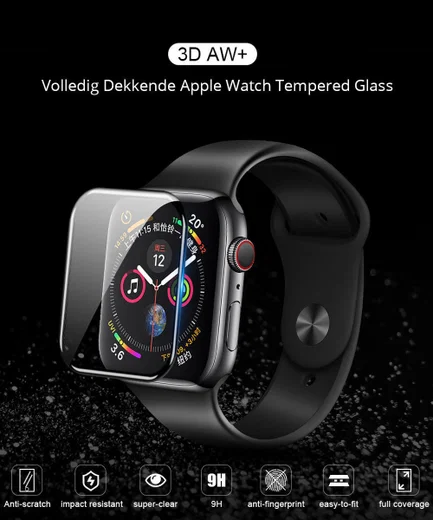 Nillkin 3D AW+ Apple Watch 42MM Screenprotector Tempered Glass Zwart afbeelding 8