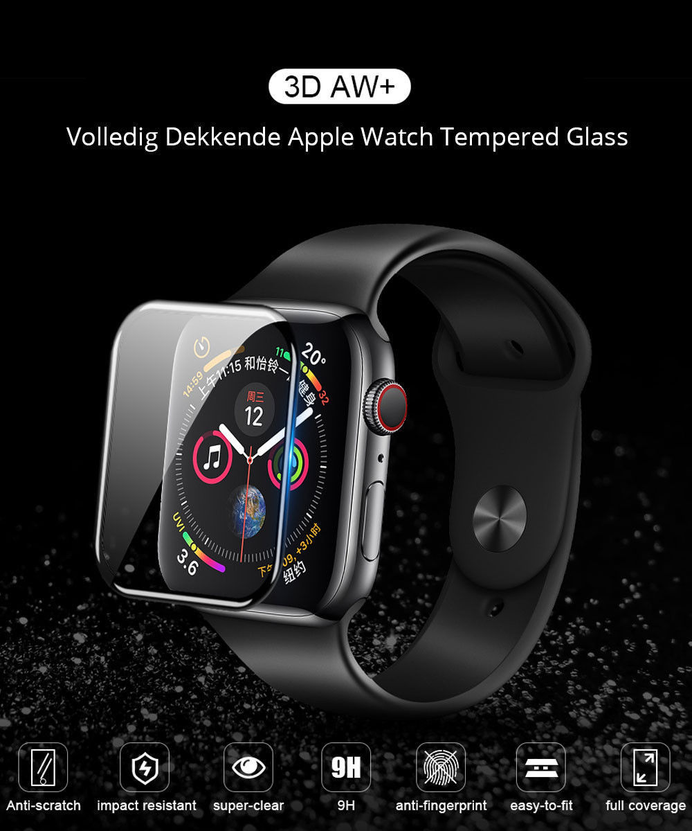 Nillkin 3D AW+ Apple Watch 40MM Screenprotector Tempered Glass Zwart afbeelding 8